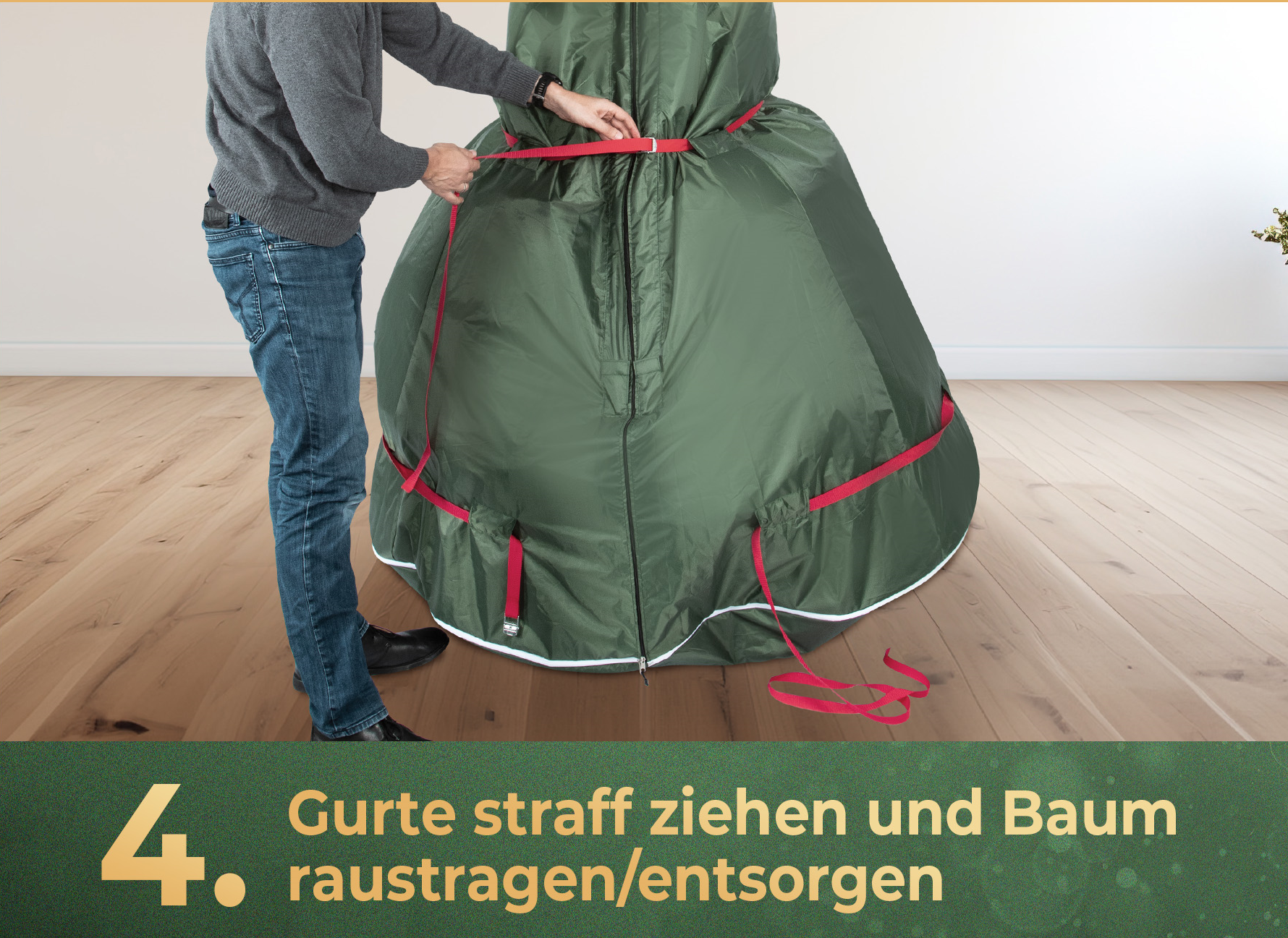 Die Entsorgung Ihres alten Tannenbaumes war noch nie so einfach mit der TreeButler Weihnachtsbaumhülle.